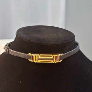 Tory Burch fit bit choker bracelet black and gold